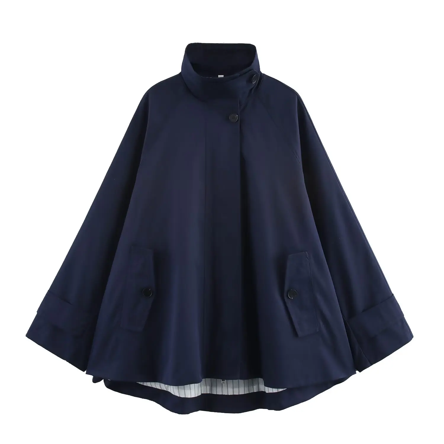 Taop&Za2025 Women's Stand Collar Button Front Cape Coat with Pockets Ideal for Cool Weather and Layering
Taop&Za2025 Women's Stand Collar Button Front Cape Coat with Pockets Ideal for Cool Weather and Layering