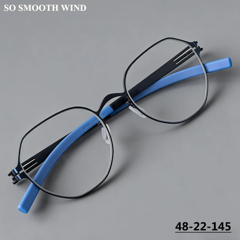 Germany Brand Polygonal Round Screwless Glasses Frame Theda Men Women Ultralight Thin Steel Eyeglasses Elastic Blue Spectacles
Germany Brand Polygonal Round Screwless Glasses Frame Theda Men Women Ultralight Thin Steel Eyeglasses Elastic Blue Spectacles