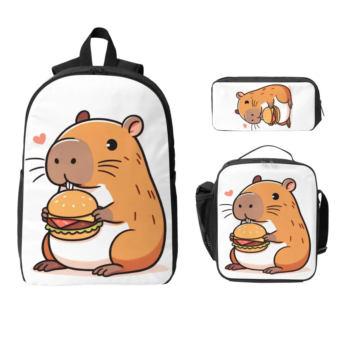 Cute Capybara Loves Bubble Tea Backpack Student Boys Girls BookBag School Bag Shoulder Bags 3ps Insulated Lunch Bag Pencil Case
Cute Capybara Loves Bubble Tea Backpack Student Boys Girls BookBag School Bag Shoulder Bags 3ps Insulated Lunch Bag Pencil Case
