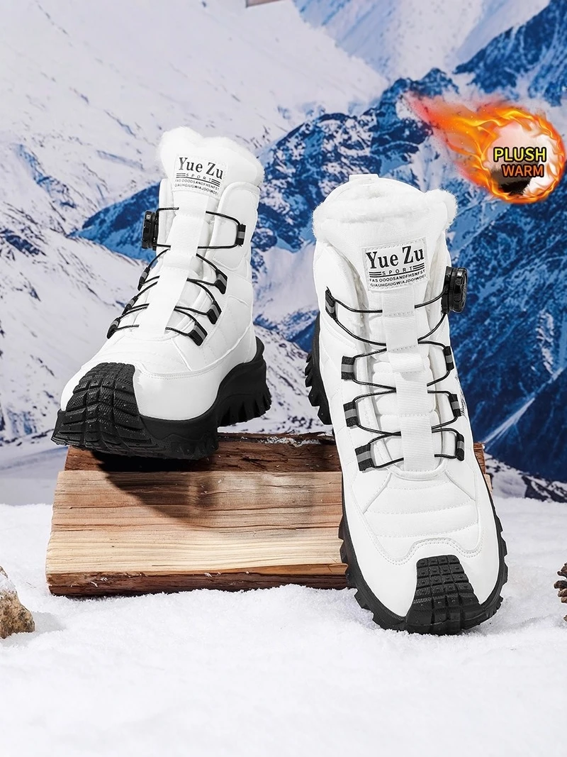 Men's Winter Snow Boots Fleece Lined High Top Anti-slip Rotation Button Leather Fur Integrated Waterproof Casual Boots
Men's Winter Snow Boots Fleece Lined High Top Anti-slip Rotation Button Leather Fur Integrated Waterproof Casual Boots