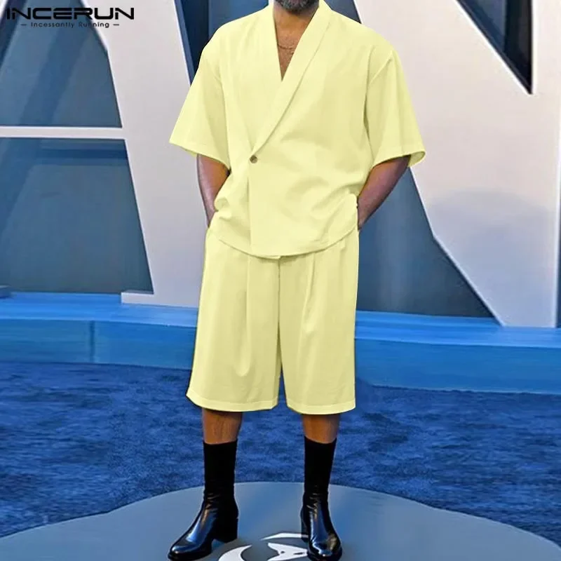 Men Sets Solid Oversize Streetwear Short Sleeve Blazer & Shorts Two Pieces Sets 2025 Fashion Men's Casual Suits INCERUN Summer
Men Sets Solid Oversize Streetwear Short Sleeve Blazer & Shorts Two Pieces Sets 2025 Fashion Men's Casual Suits INCERUN Summer
