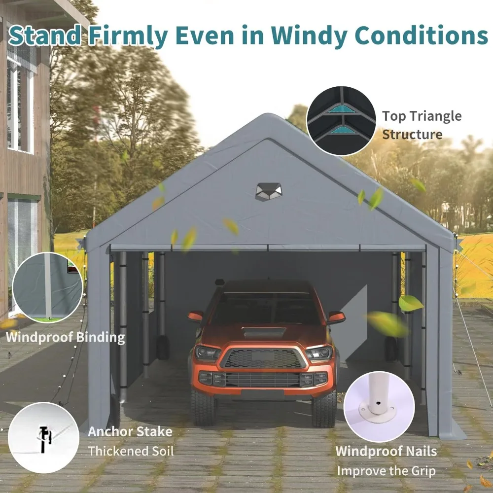 12x20FT Heavy Duty Carport Canopy,Extra Large Portable Car Tent Garage with Roll-up Windows and All-Season Tarp, Customized
12x20FT Heavy Duty Carport Canopy,Extra Large Portable Car Tent Garage with Roll-up Windows and All-Season Tarp, Customized