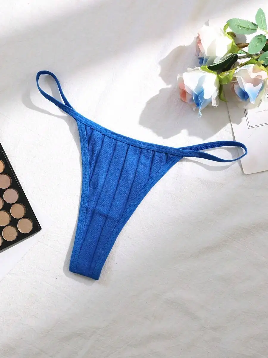 Womens Minimalist Solid Color Ribbed Knit G-String Panties
Womens Minimalist Solid Color Ribbed Knit G-String Panties