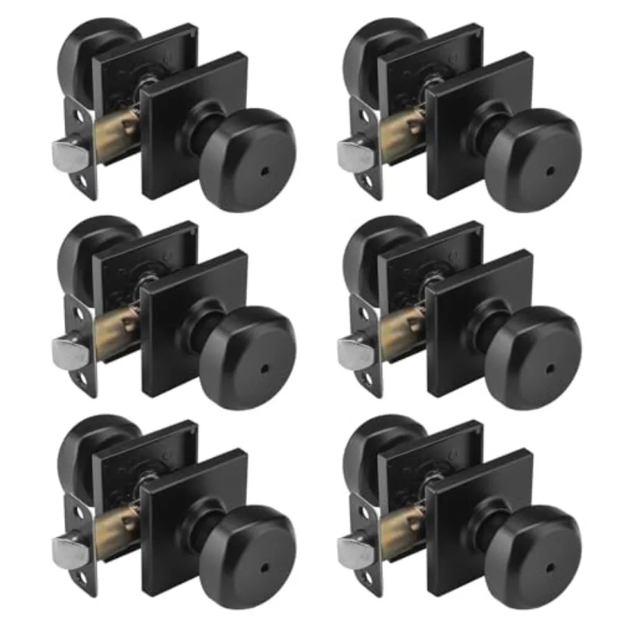 Pack Black Door Knobs Interior, Square Doorknob for Bath and Bedroom, Heavy Duty Door Knob with Lock
Pack Black Door Knobs Interior, Square Doorknob for Bath and Bedroom, Heavy Duty Door Knob with Lock
