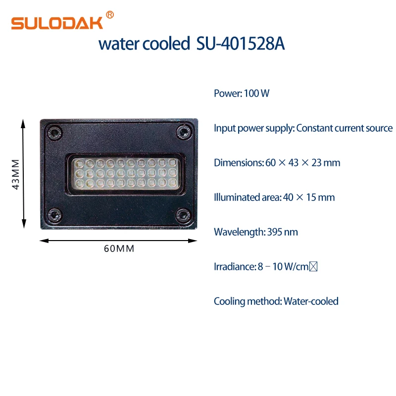 SU-351535A Water Cooled Linear UV LED Curing Lamp 36-72W 360-420nm for Ricoh G5 G6 Ink Pre-curing UV Glue Drying
SU-351535A Water Cooled Linear UV LED Curing Lamp 36-72W 360-420nm for Ricoh G5 G6 Ink Pre-curing UV Glue Drying