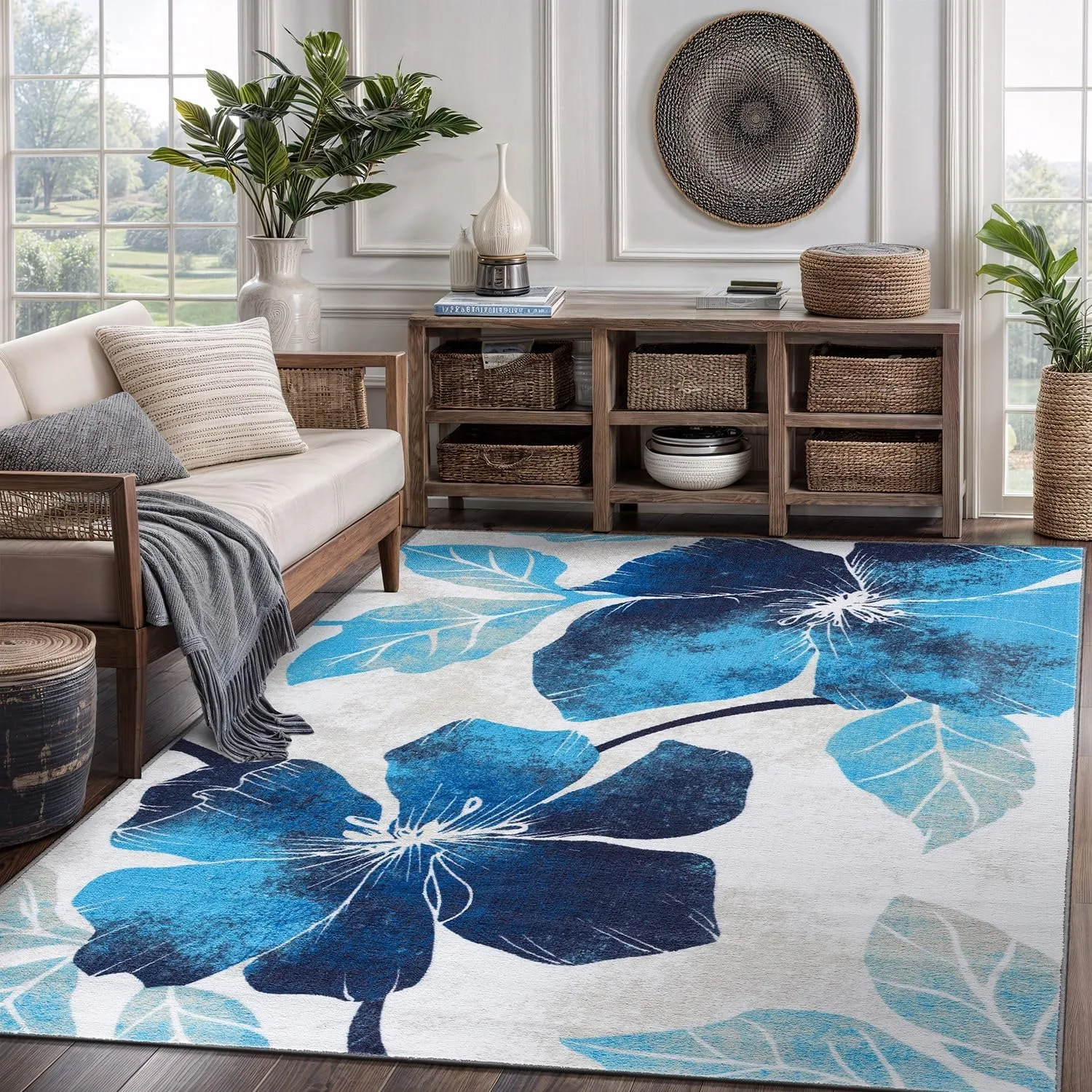 Floral Rugs for Living Room Light Luxury Short Plush Carpet for Bedroom Corridor Long Strip Runner Floor Mats Home Decoration 러그 
Floral Rugs for Living Room Light Luxury Short Plush Carpet for Bedroom Corridor Long Strip Runner Floor Mats Home Decoration 러그
