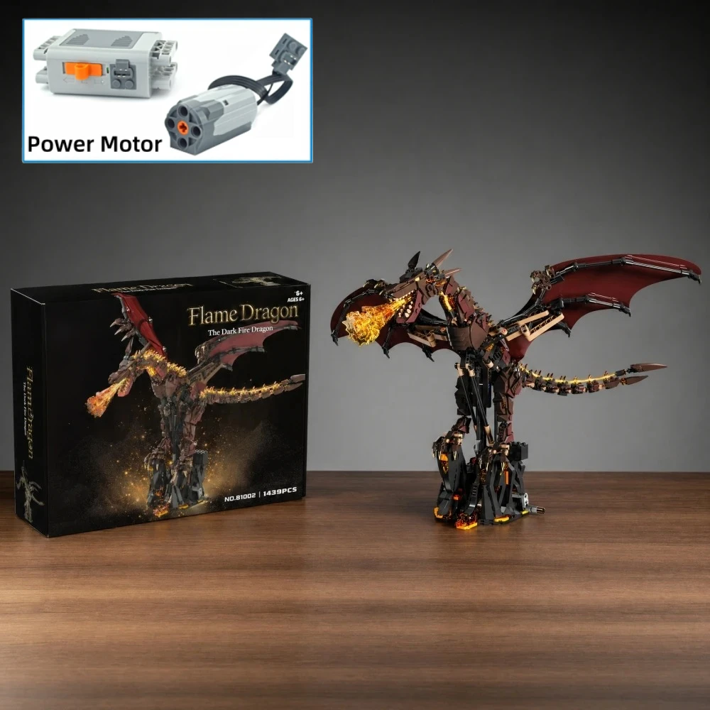 NEW Technical 1493pcs Mechanical Fire Breathing Dragon Building Blocks Mythology Model With Light Gear Rotation STEM MOC
NEW Technical 1493pcs Mechanical Fire Breathing Dragon Building Blocks Mythology Model With Light Gear Rotation STEM MOC