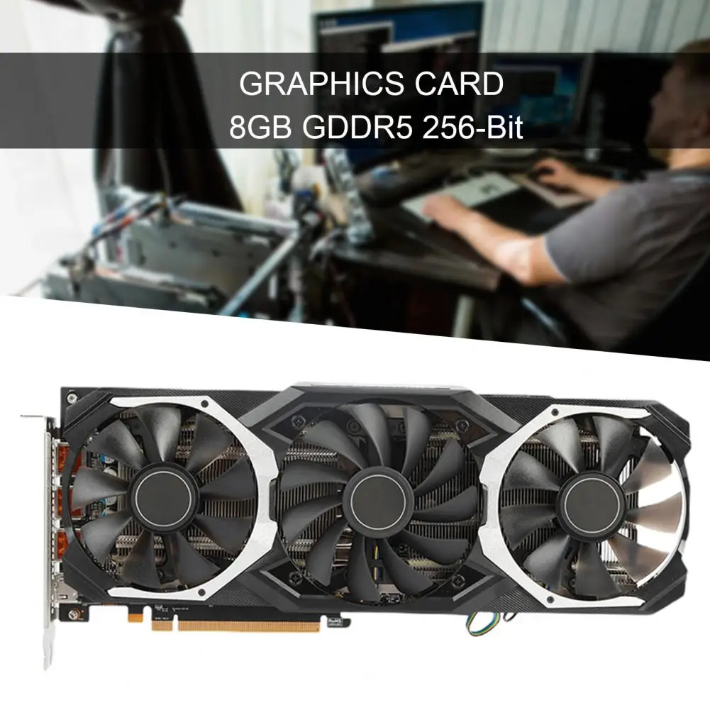 Graphics Card with 3 Cooling Fans 8GB GDDR5 256-Bit DP/HDMI-compatible Desktop PC Gaming Video Card Computer Accessories
Graphics Card with 3 Cooling Fans 8GB GDDR5 256-Bit DP/HDMI-compatible Desktop PC Gaming Video Card Computer Accessories