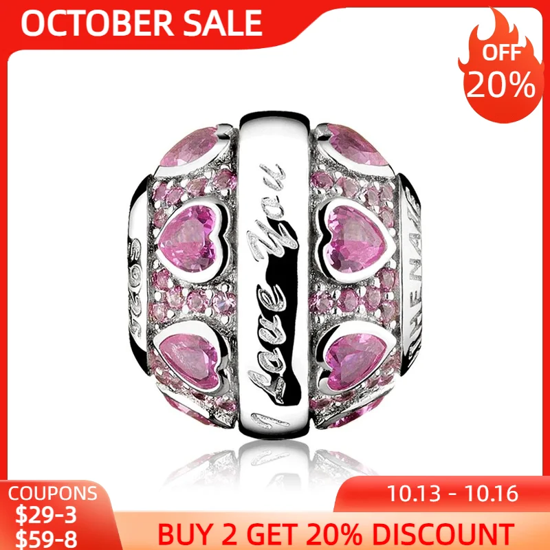 ATHENAIE 925 Sterling Silver Pink CZ I Love You Hearts Charms For Original Bracelets Valentine's Day DIY Women Beads Color Pink
ATHENAIE 925 Sterling Silver Pink CZ I Love You Hearts Charms For Original Bracelets Valentine's Day DIY Women Beads Color Pink