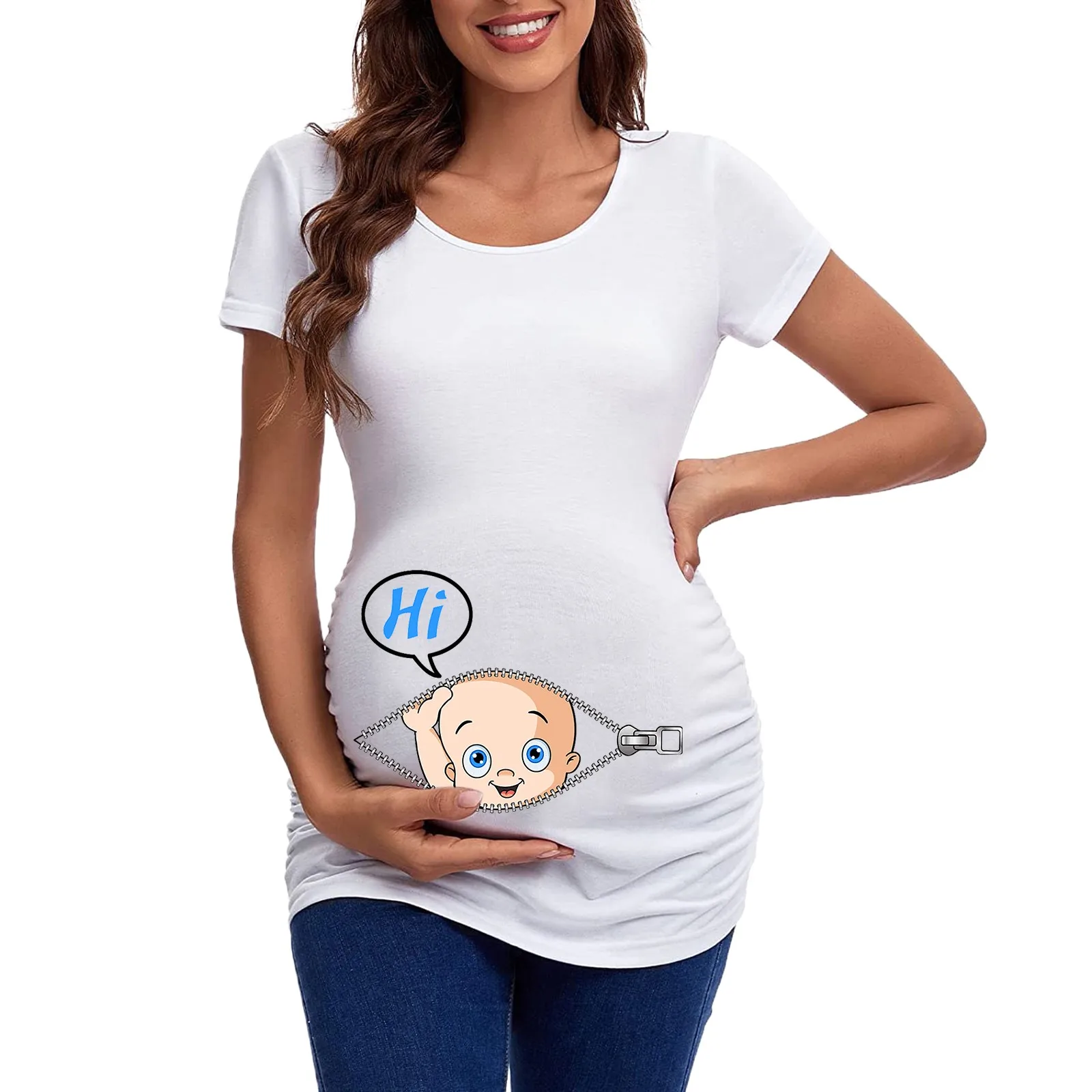 Cute Maternity Clothing Top Summer Pregnant Womens T Shirts Short Sleeve Tee Casual Pregnancy Funny Print Tunic Shirts Clothes
Cute Maternity Clothing Top Summer Pregnant Womens T Shirts Short Sleeve Tee Casual Pregnancy Funny Print Tunic Shirts Clothes