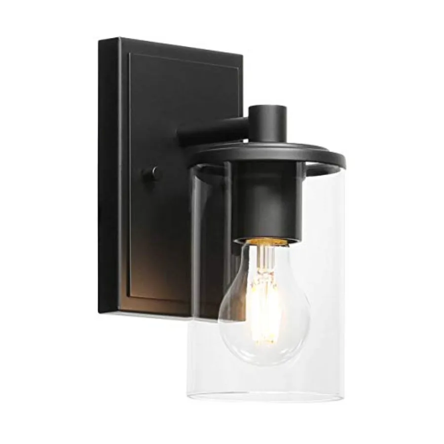 Wall Sconce 1 Light Bathroom Vanity Light with Glass, Modern Indoor Black Sconces Wall Lighting XB-W1240-1-MB
Wall Sconce 1 Light Bathroom Vanity Light with Glass, Modern Indoor Black Sconces Wall Lighting XB-W1240-1-MB