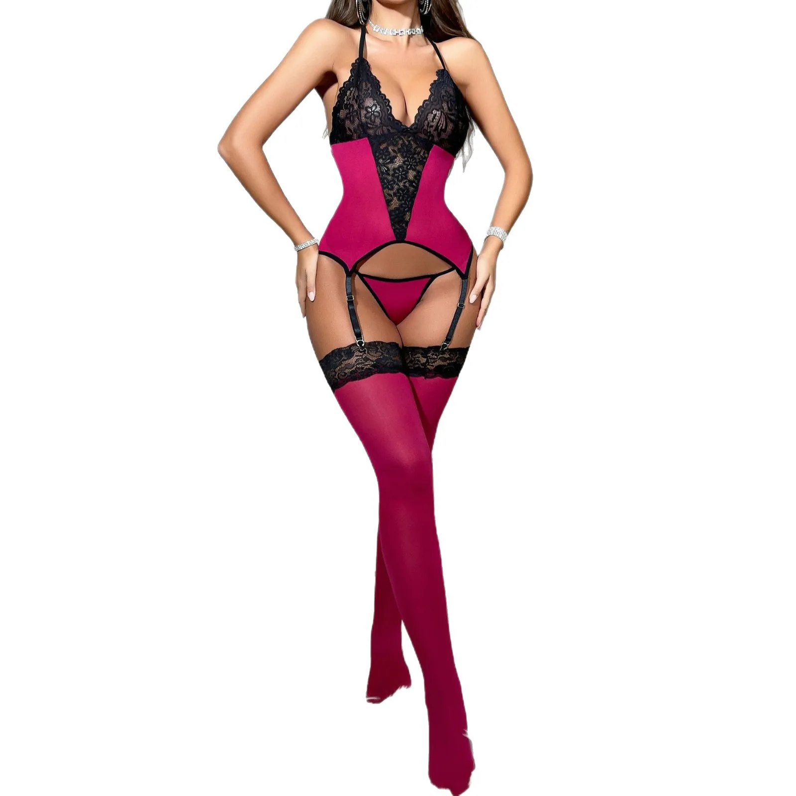 Sexy Lace Strap Lingerie Europe America Sheer Mesh Flirting Teddy Stockings Sexy Lace Mesh Lingerie Women Mesh Erotic Sets
Sexy Lace Strap Lingerie Europe America Sheer Mesh Flirting Teddy Stockings Sexy Lace Mesh Lingerie Women Mesh Erotic Sets