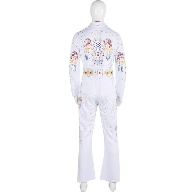 CyMovie Rocker Elvis Cosplay Costume Adult Men Women Jumpsuit Halloween White Bodysuit Outfit Uniform Party 2025
CyMovie Rocker Elvis Cosplay Costume Adult Men Women Jumpsuit Halloween White Bodysuit Outfit Uniform Party 2025