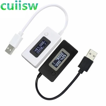 Lcd Micro Usb Lader Batterij Capaciteit Spanning Stroom Tester Meter Detector + Belastingsweerstand 2A/1A Met Schakelaar