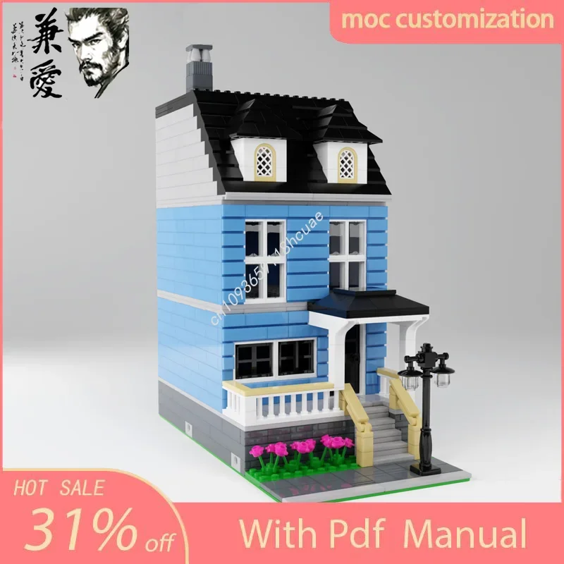 MOC Custom Modular Building Blue Townhouse Street View Model Building Block Creative Assembly Educational Bricks Toy Present
MOC Custom Modular Building Blue Townhouse Street View Model Building Block Creative Assembly Educational Bricks Toy Present