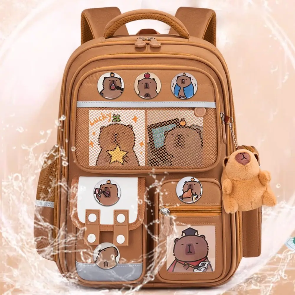 Waterproof Capybara Backpack with Card Badge Doll Large Capacity School Bag Alleviate Burden Protecting Spine Backpack
Waterproof Capybara Backpack with Card Badge Doll Large Capacity School Bag Alleviate Burden Protecting Spine Backpack