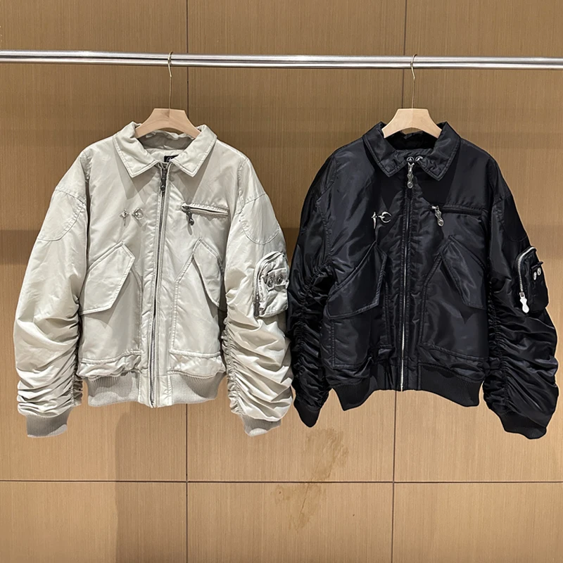 European American Streetwear THUG CLUB Flight Jacket Casual Rivet Design Big Pocket Outerwear Thug Club Cotton-padded Jackets
European American Streetwear THUG CLUB Flight Jacket Casual Rivet Design Big Pocket Outerwear Thug Club Cotton-padded Jackets