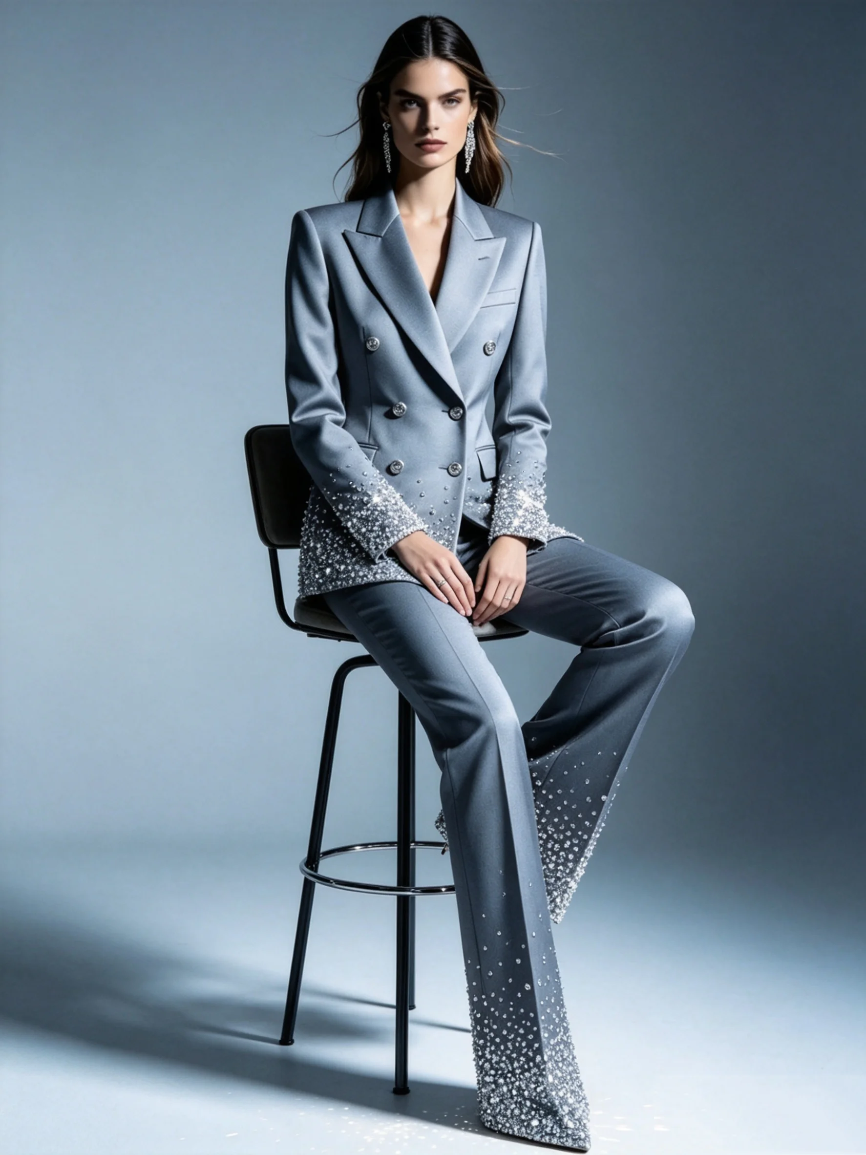 Crystals Light Blue Women Suit Set 2 Pcs Blazer Pants Trousers Formal Office Jacket Customized Wedding Tuxedo Guest Coat
Crystals Light Blue Women Suit Set 2 Pcs Blazer Pants Trousers Formal Office Jacket Customized Wedding Tuxedo Guest Coat