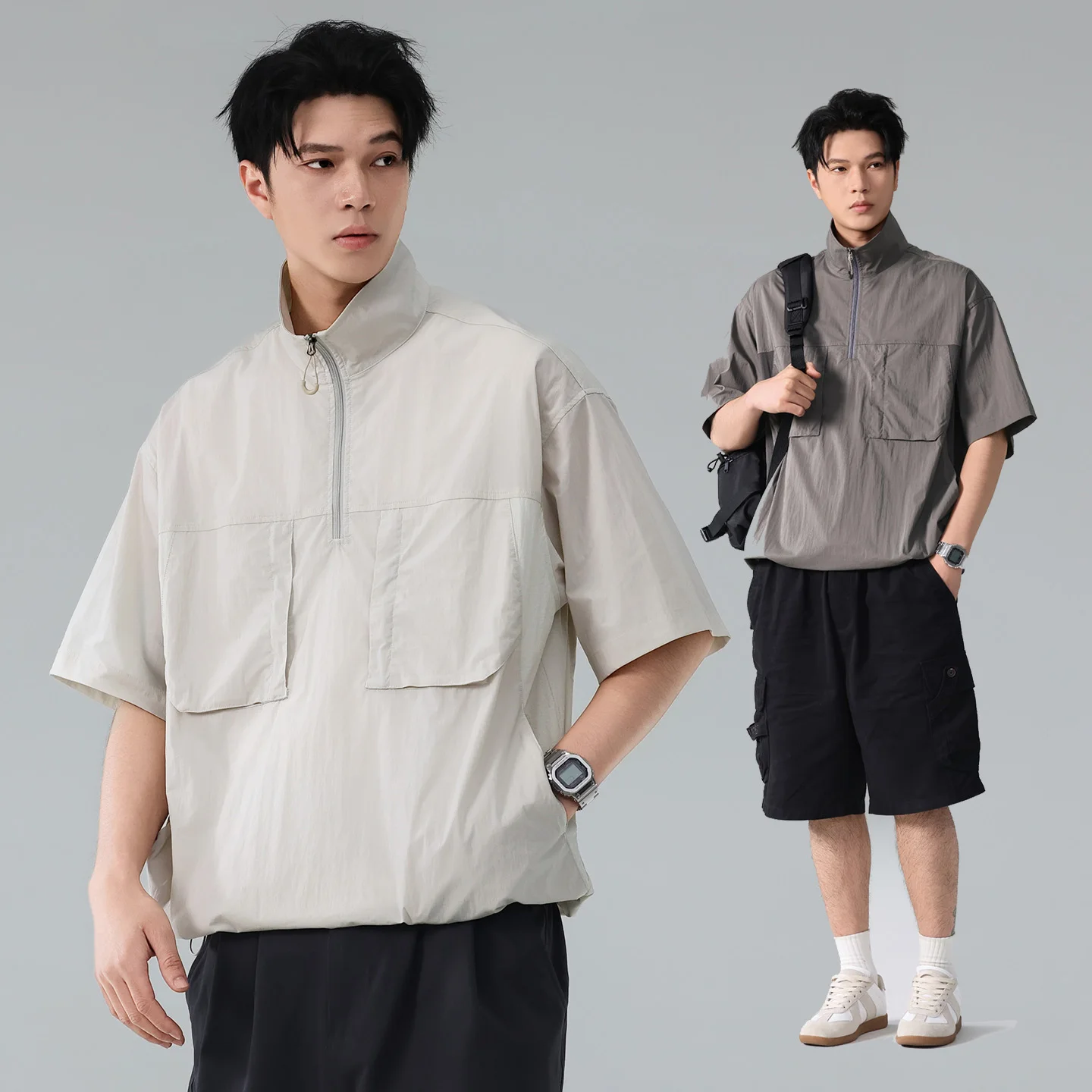 Men Summer Outdoor Lightweight Nylon Quick Dry Short Sleeve Loose Casual Pullover Cargo Shirt Streetwear Fashion Shirts Tops
Men Summer Outdoor Lightweight Nylon Quick Dry Short Sleeve Loose Casual Pullover Cargo Shirt Streetwear Fashion Shirts Tops