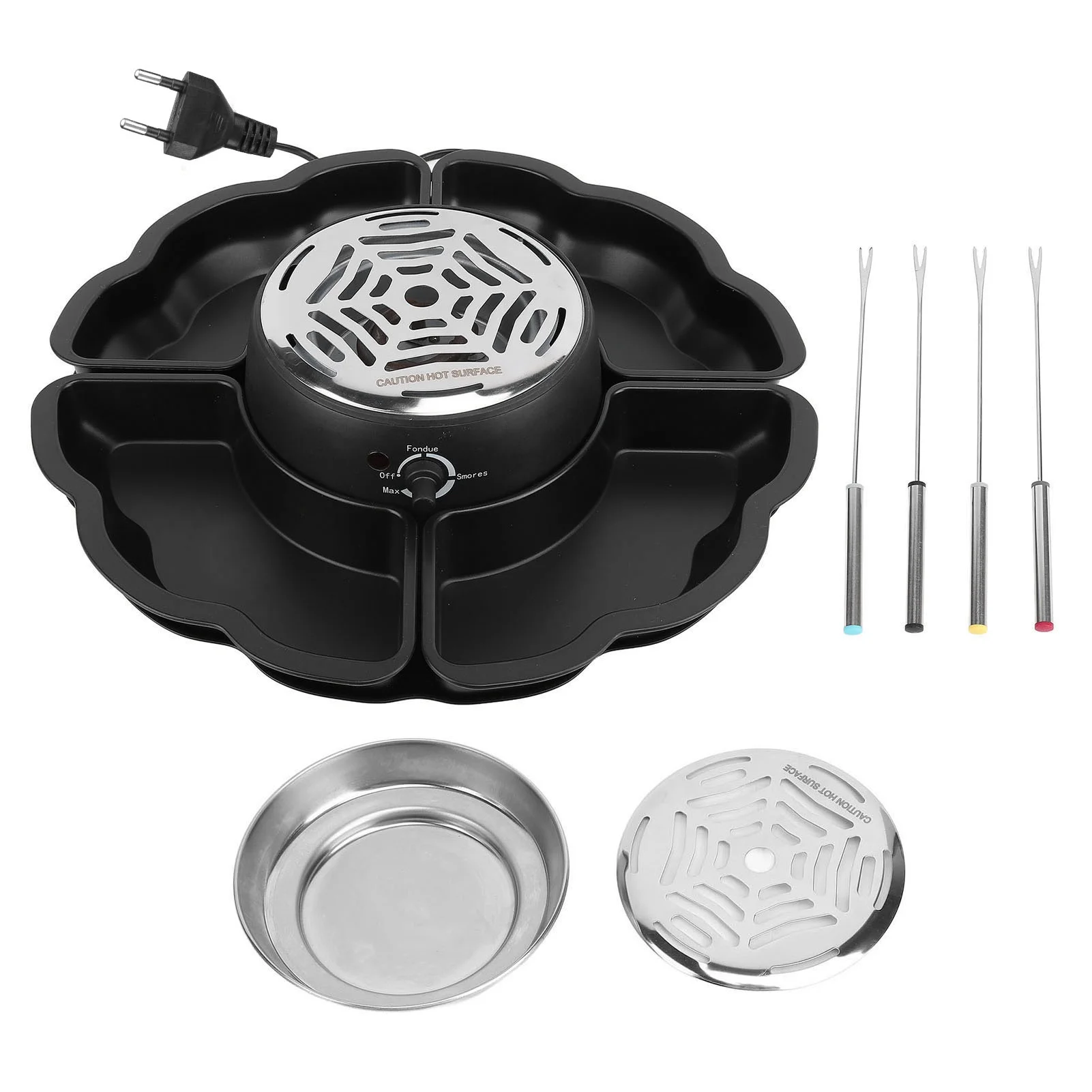 Chocolate Fondue Set Electric Smores Roaster with Detachable Trays for Indoor Cooking
Chocolate Fondue Set Electric Smores Roaster with Detachable Trays for Indoor Cooking