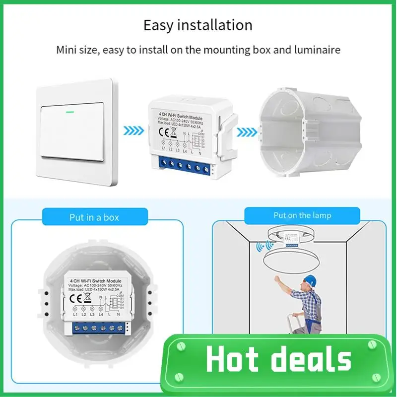 Tuya Smart Wifi Light Switch Control 4 Way Mini Breaker Controlled By Yandex Alexa Google Home Easy Install
Tuya Smart Wifi Light Switch Control 4 Way Mini Breaker Controlled By Yandex Alexa Google Home Easy Install