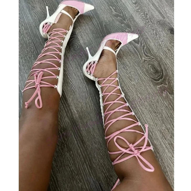 Patchwork Cross Tied Hollow Out Sandals Boots Pointed Toe Shoes for Women Thin High Heels Sexy Shoes 2024 Zapatos Para Mujere
Patchwork Cross Tied Hollow Out Sandals Boots Pointed Toe Shoes for Women Thin High Heels Sexy Shoes 2024 Zapatos Para Mujere