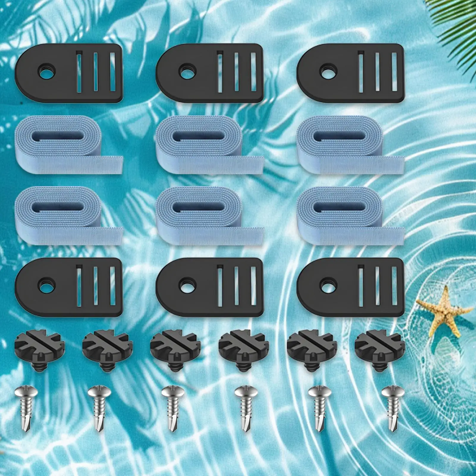 6pcs/set Solar Pool Cover Fastening Kit Solar Cover Reel Fastening Set Easy Installation Ground Swimming Accessories Straps
6pcs/set Solar Pool Cover Fastening Kit Solar Cover Reel Fastening Set Easy Installation Ground Swimming Accessories Straps