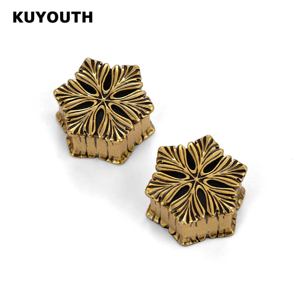 KUYOUTH 2PCS Vintage Ear Expanders Plugs Copper Pentagonal Leaves Earring Gauges Stretchers Piercing Body Jewelry
KUYOUTH 2PCS Vintage Ear Expanders Plugs Copper Pentagonal Leaves Earring Gauges Stretchers Piercing Body Jewelry