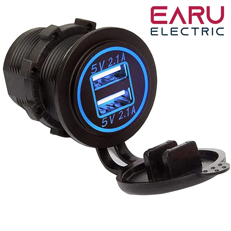 4.2A Dual USB Car Motorcycle Cigarette Lighter Dual USB Charger 12V-24V Car Moto Cigarette Lighter Sockets Power Plug Outlet LED
4.2A Dual USB Car Motorcycle Cigarette Lighter Dual USB Charger 12V-24V Car Moto Cigarette Lighter Sockets Power Plug Outlet LED
