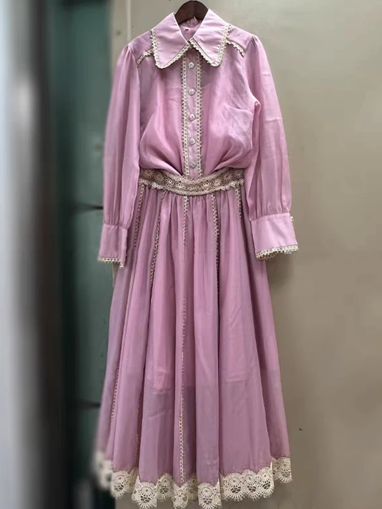Vintage color contrast stitching lace long sleeve shirt two-piece 2025 spring women's wear + multi-level loose skirt set
Vintage color contrast stitching lace long sleeve shirt two-piece 2025 spring women's wear + multi-level loose skirt set