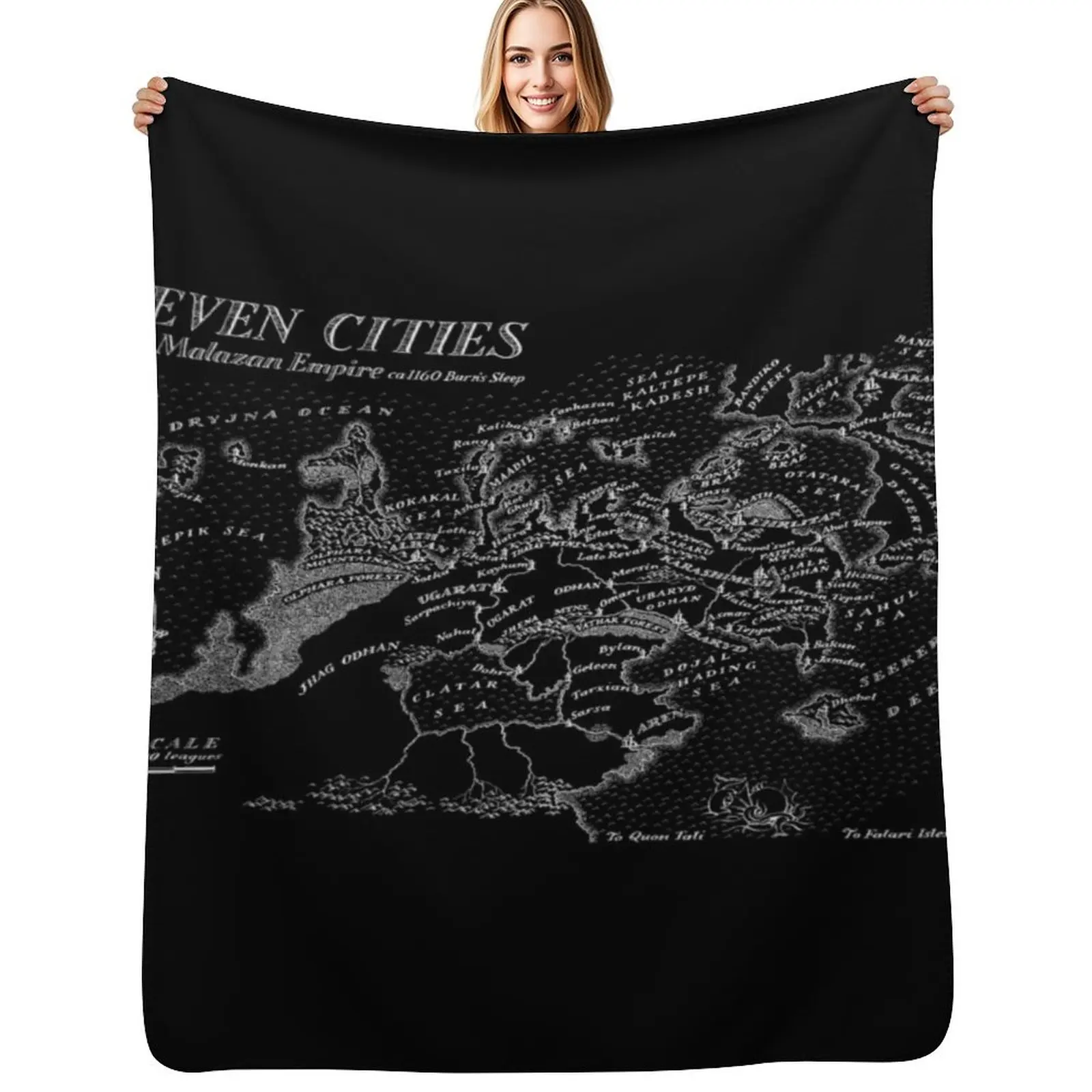 Malazan Seven Cities Map White Design Throw Blanket Soft Comfort Blanket for Reading Watching TV
Malazan Seven Cities Map White Design Throw Blanket Soft Comfort Blanket for Reading Watching TV