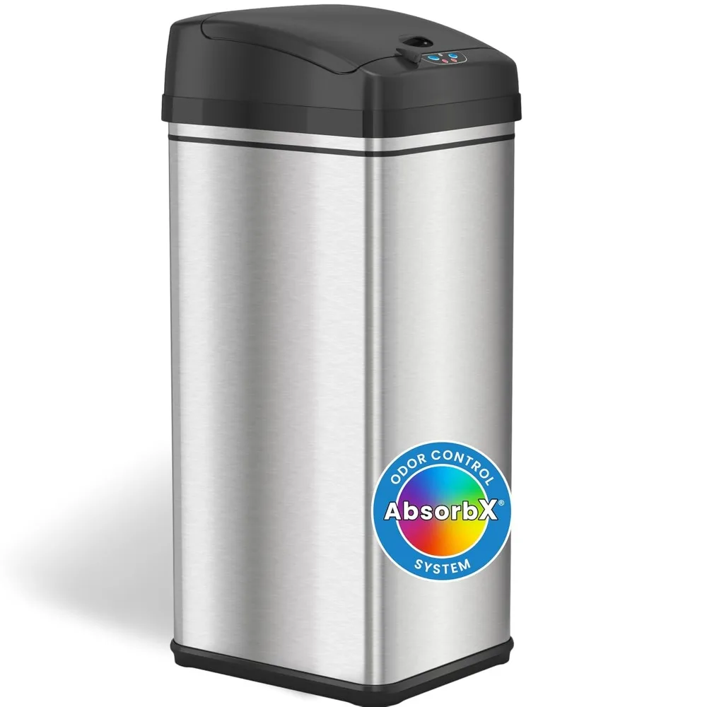 13 Gallon Kitchen Trash Can with Lid and Odor Filter, Motion Sensor Stainless Steel Rectangular Trashcan for Home Office
13 Gallon Kitchen Trash Can with Lid and Odor Filter, Motion Sensor Stainless Steel Rectangular Trashcan for Home Office