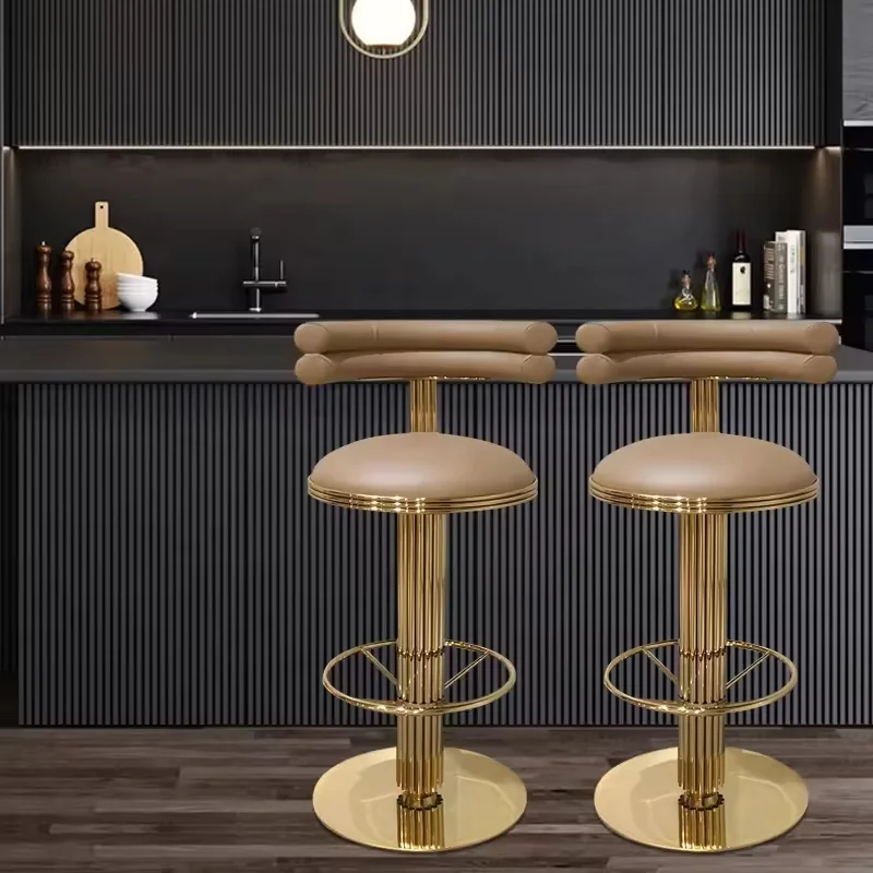 Nordic orange design luxury velvet bar stool with modern stainless steel base, suitable for outdoor dining in family kitchens
Nordic orange design luxury velvet bar stool with modern stainless steel base, suitable for outdoor dining in family kitchens