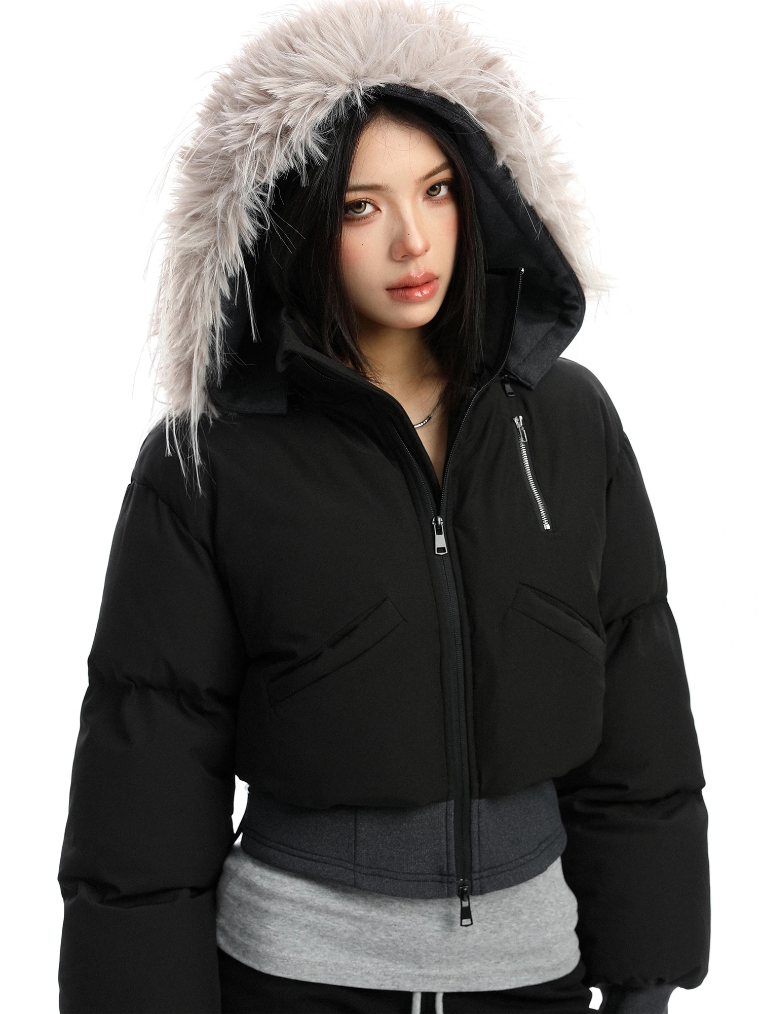Thiened Winter Cotton Jaet Women's Sli Faux Fur Collar Detachable Hat Coat Warm Slim Fit ort Sle Chinese Brand
Thiened Winter Cotton Jaet Women's Sli Faux Fur Collar Detachable Hat Coat Warm Slim Fit ort Sle Chinese Brand