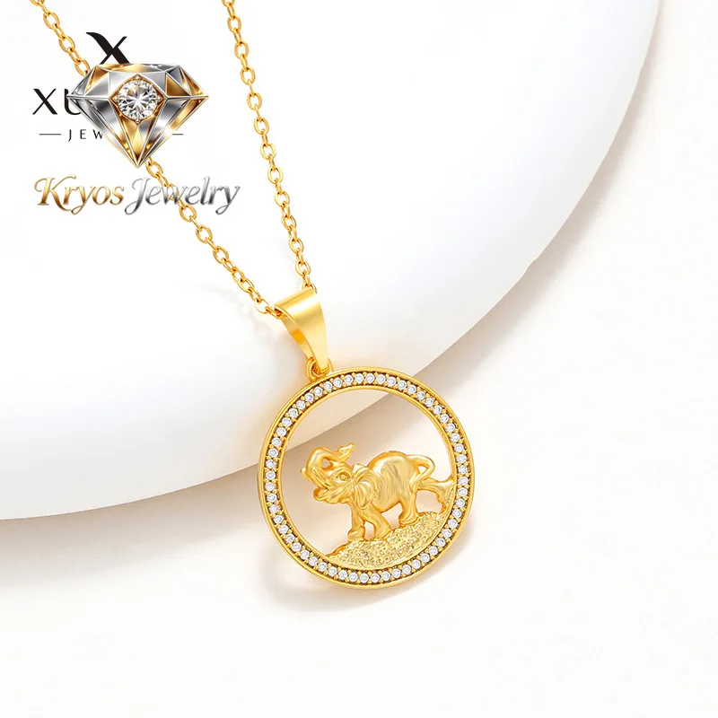 Kryos Jewelry Luxury 24K 9999 Pure Gold real gold Women's Moissanite Elephant Pendant Necklace
Kryos Jewelry Luxury 24K 9999 Pure Gold real gold Women's Moissanite Elephant Pendant Necklace