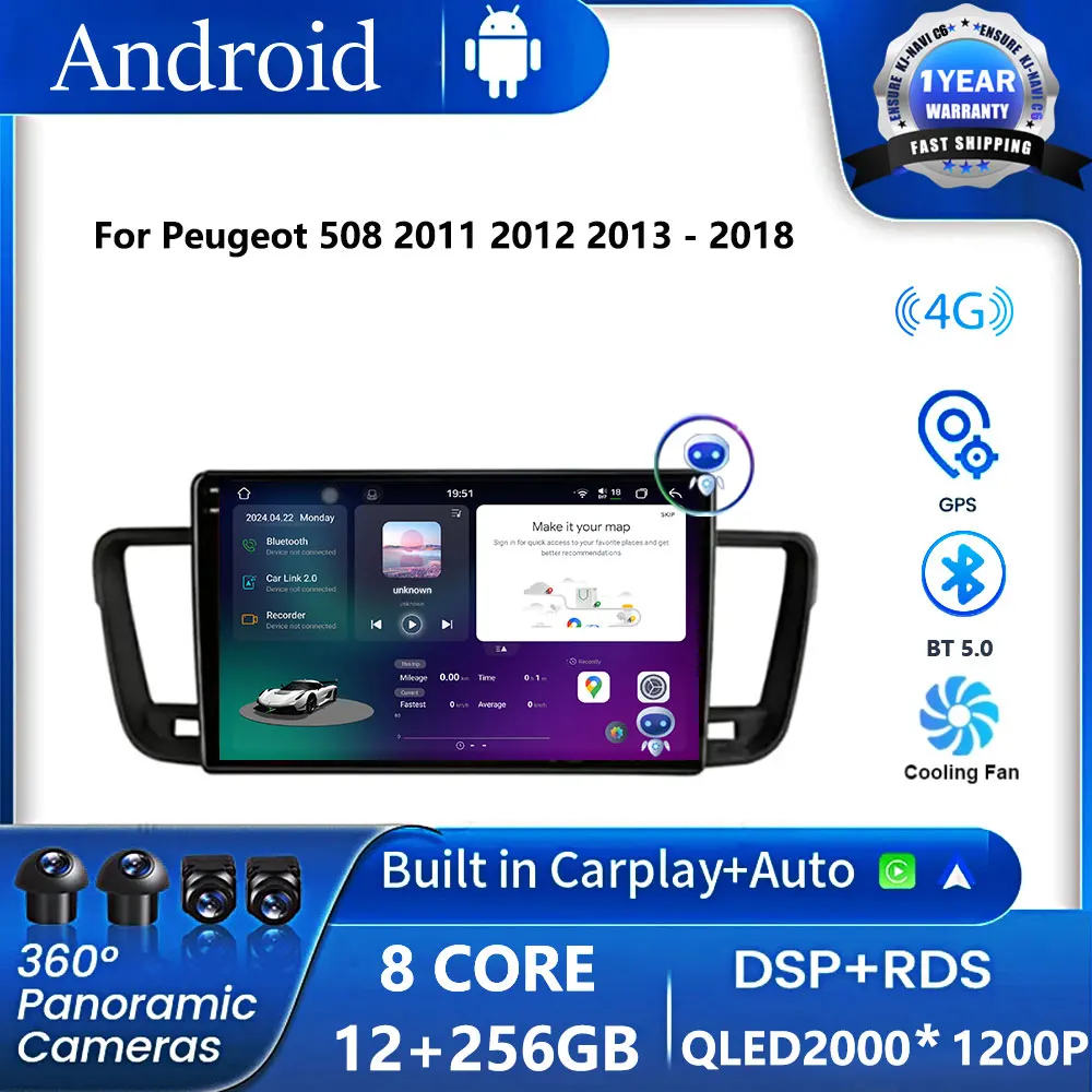 Android 14 For Peugeot 508 2011 2012 2013 - 2018 IPS Car Radio Multimedia Video Player Carplay Stereo NO 2Din 2 Din DVD
Android 14 For Peugeot 508 2011 2012 2013 - 2018 IPS Car Radio Multimedia Video Player Carplay Stereo NO 2Din 2 Din DVD