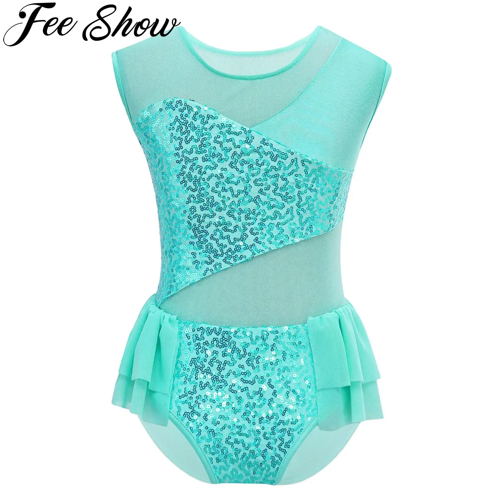Kids Girls Shiny Sequins Ballet Dance Leotard Sleeveless Gymnastics Workout Bodysuit for Fairy Party Dance Costume Performance
Kids Girls Shiny Sequins Ballet Dance Leotard Sleeveless Gymnastics Workout Bodysuit for Fairy Party Dance Costume Performance
