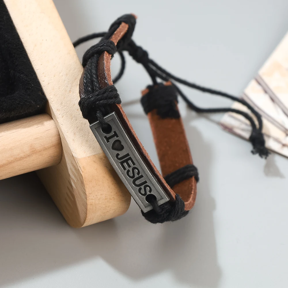 I Love JESUS Sign Braided Bracelet Trendy PU/Leather Rope Woved Adjustable Bangle Wristband Accessory Gift For Friends Bracelets
I Love JESUS Sign Braided Bracelet Trendy PU/Leather Rope Woved Adjustable Bangle Wristband Accessory Gift For Friends Bracelets
