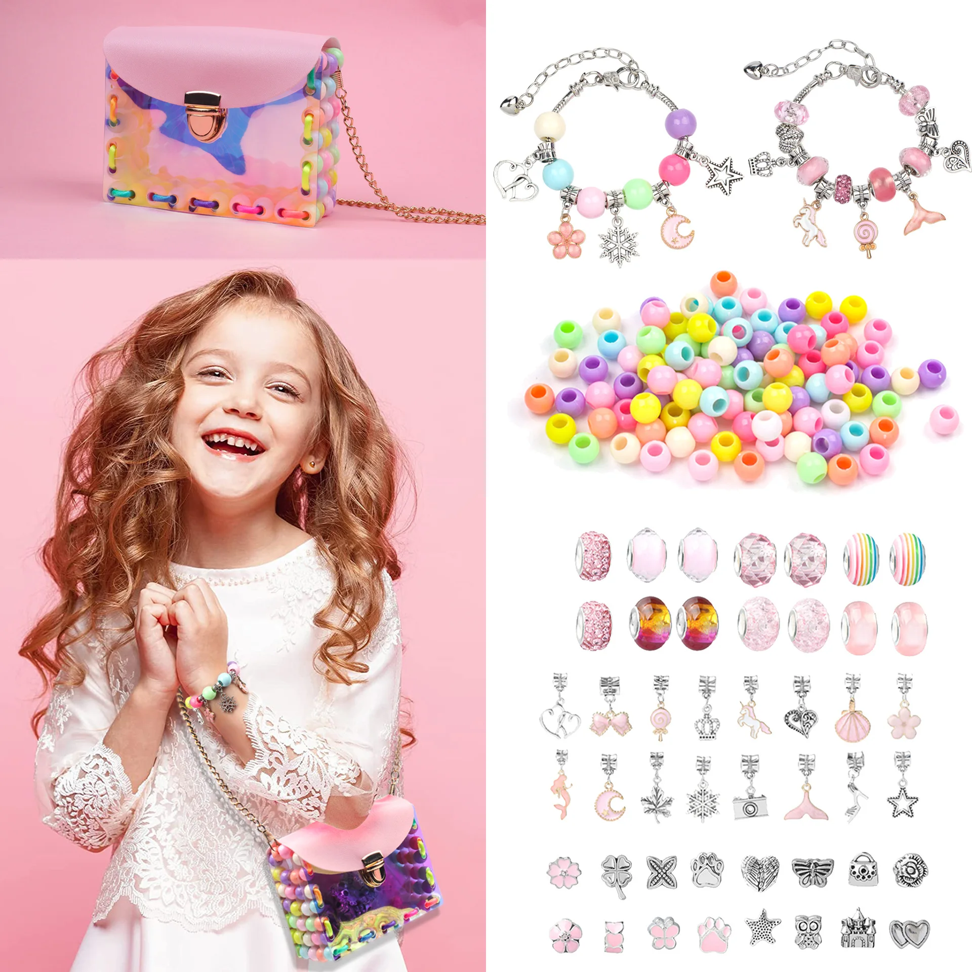 New Children's DIY Handmade Bracelets and Handicrafts 158pcs Colorful Beaded Sequins Jewelry Storage Bag Set
New Children's DIY Handmade Bracelets and Handicrafts 158pcs Colorful Beaded Sequins Jewelry Storage Bag Set