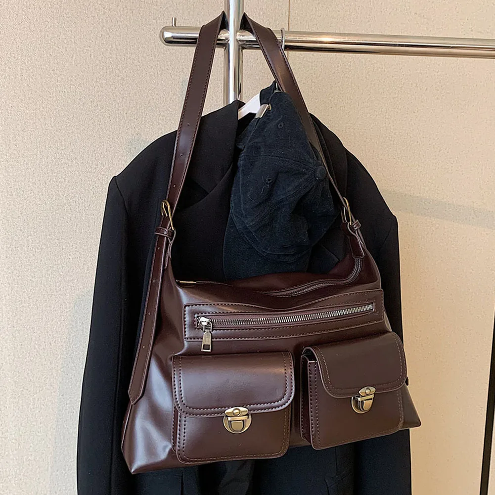 Женские мягкие сумки из искусственной кожи с застежкой-молнией, винтажный стиль, сумки через плечо, с несколькими карманами, роскошные дизайнерские сумки, повседневная сумка.
Женские мягкие сумки из искусственной кожи с застежкой-молнией, винтажный стиль, сумки через плечо, с несколькими карманами, роскошные дизайнерские сумки, повседневная сумка.