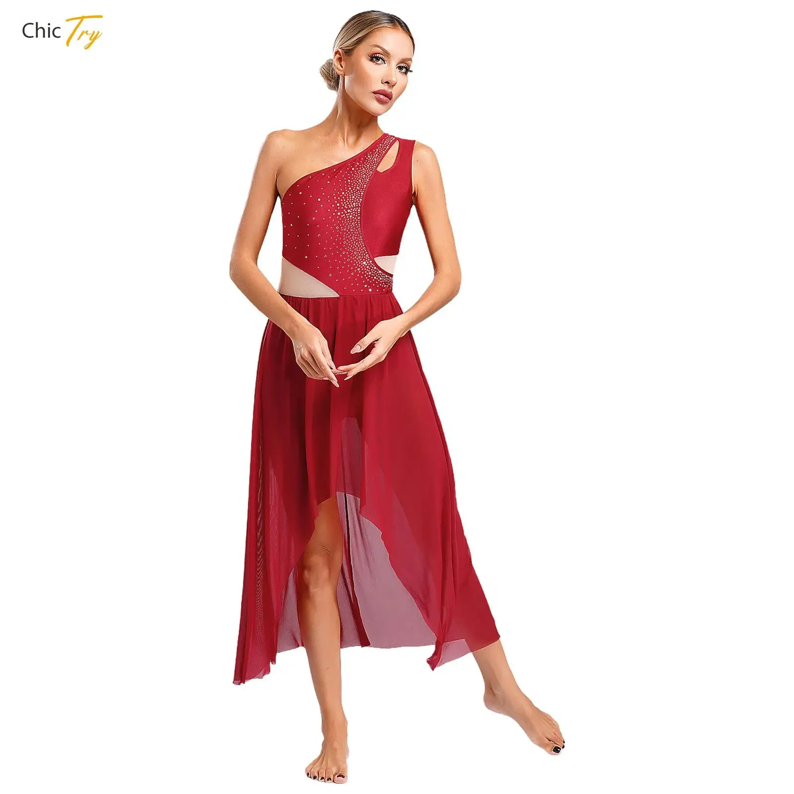 Женское современное лирическое танцевальное платье со стразами на одно плечо, шифоновый современный гимнастический балетный купальник для катания на коньках, танцевальный костюм
Женское современное лирическое танцевальное платье со стразами на одно плечо, шифоновый современный гимнастический балетный купальник для катания на коньках, танцевальный костюм