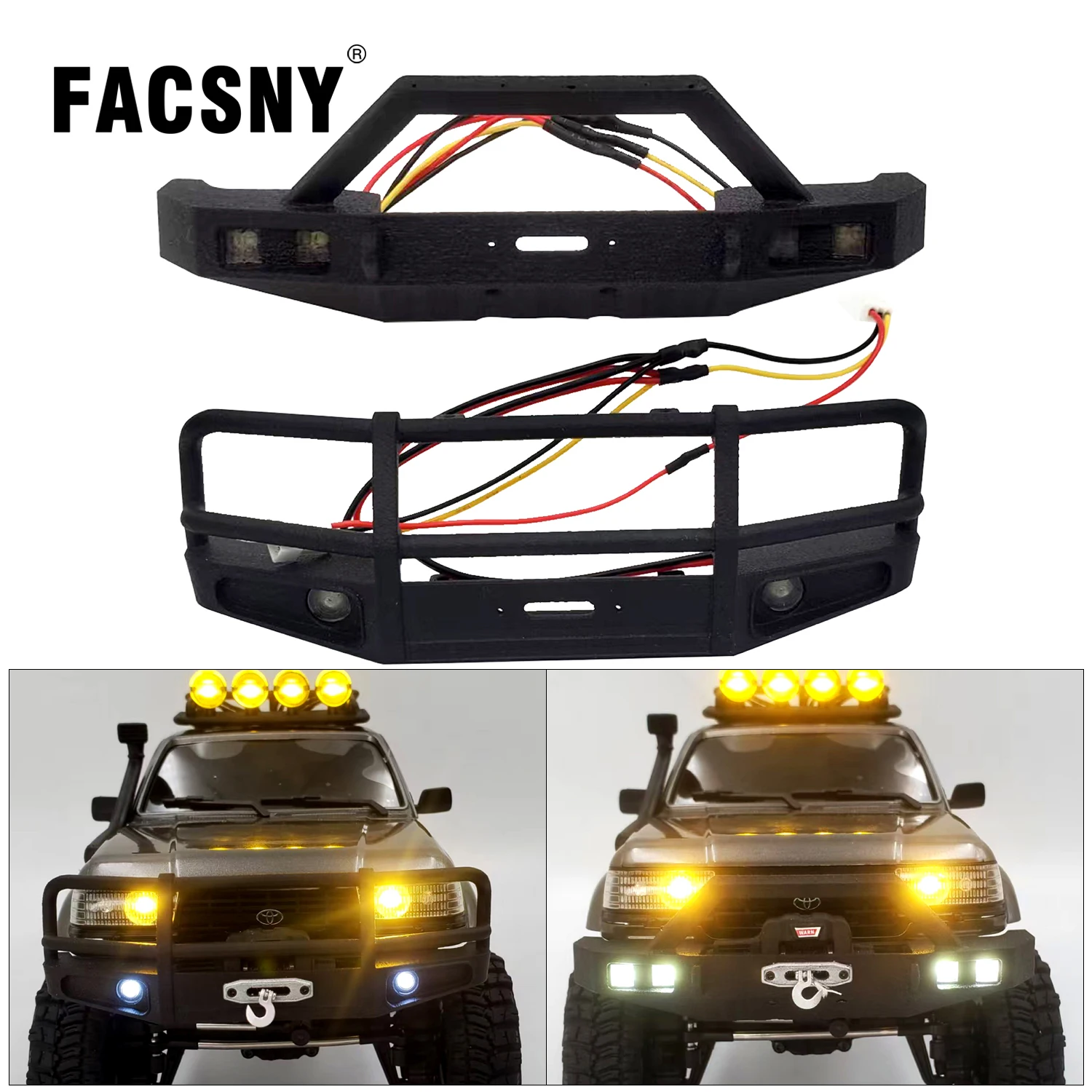 FMS FCX18 LC80 Simulation Front Bumper With LED Lights for 1/18 RC Rock Crawler Car FMS FCX18 Toyota Brushed Truck Modified Part
FMS FCX18 LC80 Simulation Front Bumper With LED Lights for 1/18 RC Rock Crawler Car FMS FCX18 Toyota Brushed Truck Modified Part
