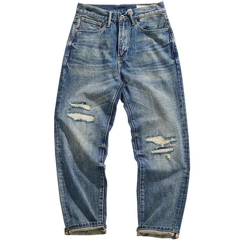 Japanese blockbuster Patch jeans Men's new chunky Amei Khaki straight cone vintage denim pants
Japanese blockbuster Patch jeans Men's new chunky Amei Khaki straight cone vintage denim pants