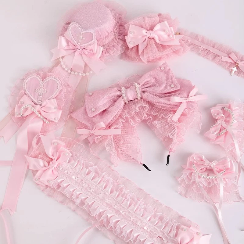 Kawaii оригинальные розовые аксессуары для волос в стиле Лолиты Showa Cross Lovers, цилиндр, повязка на голову с бантом, заколка для волос, повязка на голову с рукавами, маленькие предметы
Kawaii оригинальные розовые аксессуары для волос в стиле Лолиты Showa Cross Lovers, цилиндр, повязка на голову с бантом, заколка для волос, повязка на голову с рукавами, маленькие предметы