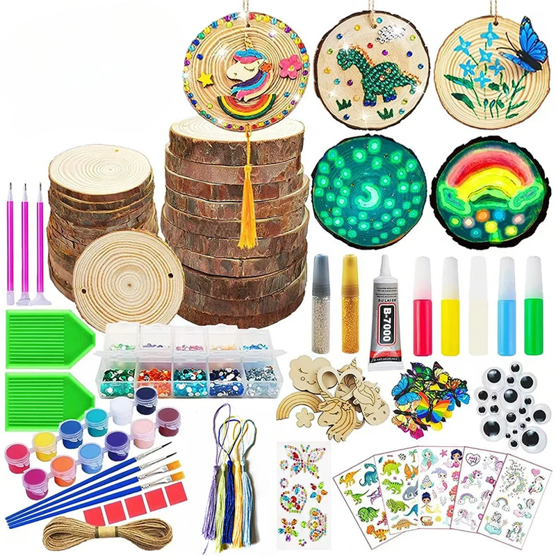 Kids Wooden Painting Kit - Glow in The Dark Arts and Crafts Supplies-Wood Slice Drawing Activities Party Gifts DIY Paint
Kids Wooden Painting Kit - Glow in The Dark Arts and Crafts Supplies-Wood Slice Drawing Activities Party Gifts DIY Paint