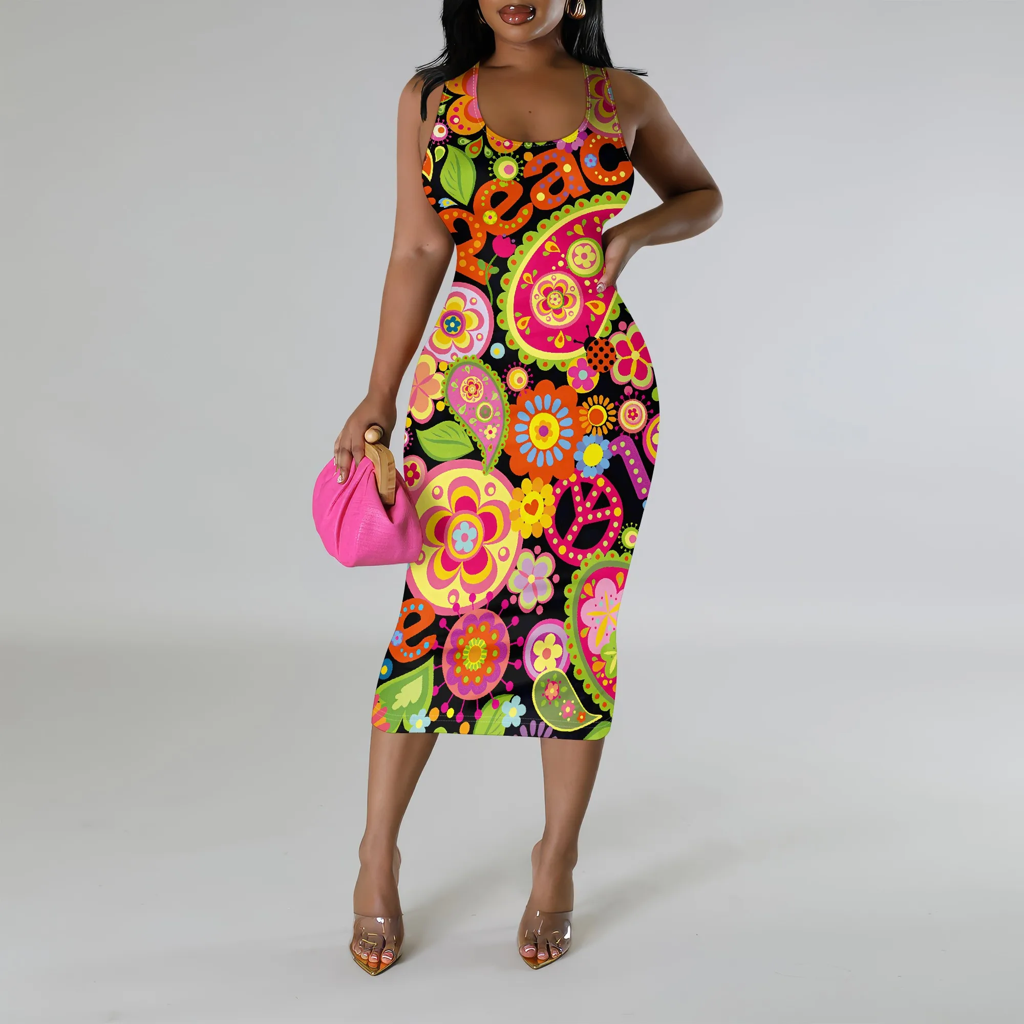 Women's Summer News Casual Dress Printed Shoulder Strap Dress Tight Fitting Dress Sleeveless Dress Party Dress
Women's Summer News Casual Dress Printed Shoulder Strap Dress Tight Fitting Dress Sleeveless Dress Party Dress
