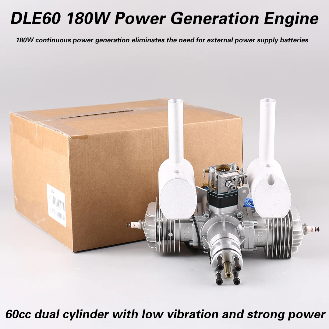 DLE60 180W Model Drone Engine Dual Cylinder Two-stroke 60CC Displacement Power Generation System