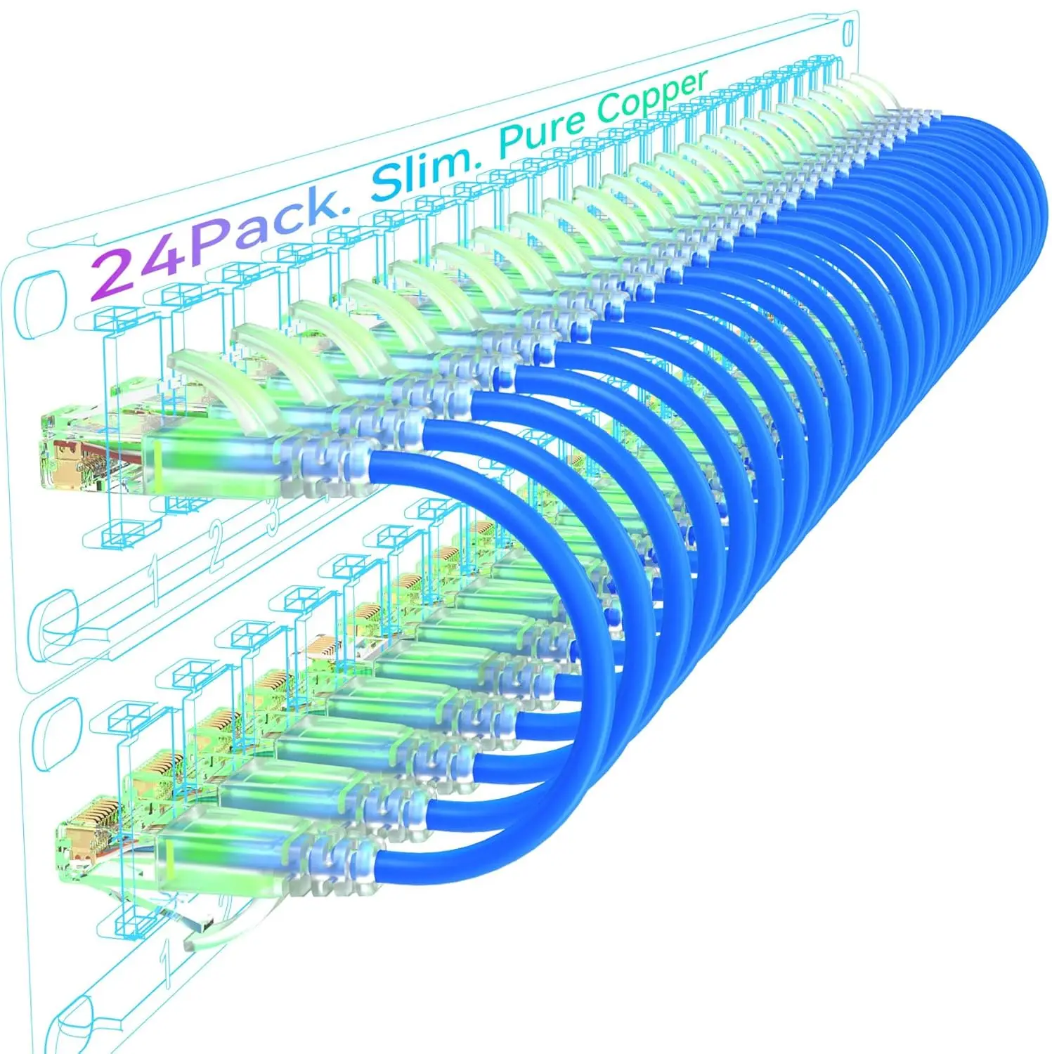 Патч-кабели, тонкие, 15 футов (24 шт.), гибкий кабель Ethernet, 10G, 550 МГц, 28AWG, чистая медь Cat6 для сетевого шкафа, синий — новый
Патч-кабели, тонкие, 15 футов (24 шт.), гибкий кабель Ethernet, 10G, 550 МГц, 28AWG, чистая медь Cat6 для сетевого шкафа, синий — новый