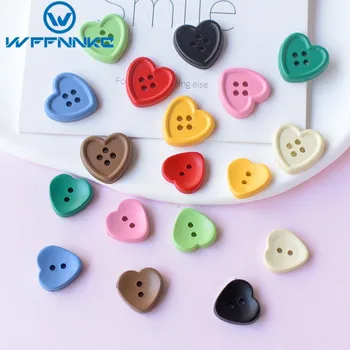 WFFNNKC 컬러 러브 하트 단추 송진 장식품, DIY 의류 신발 바느질 공예 용품, 어린이 수제 장식 액세서리, 20-30 개