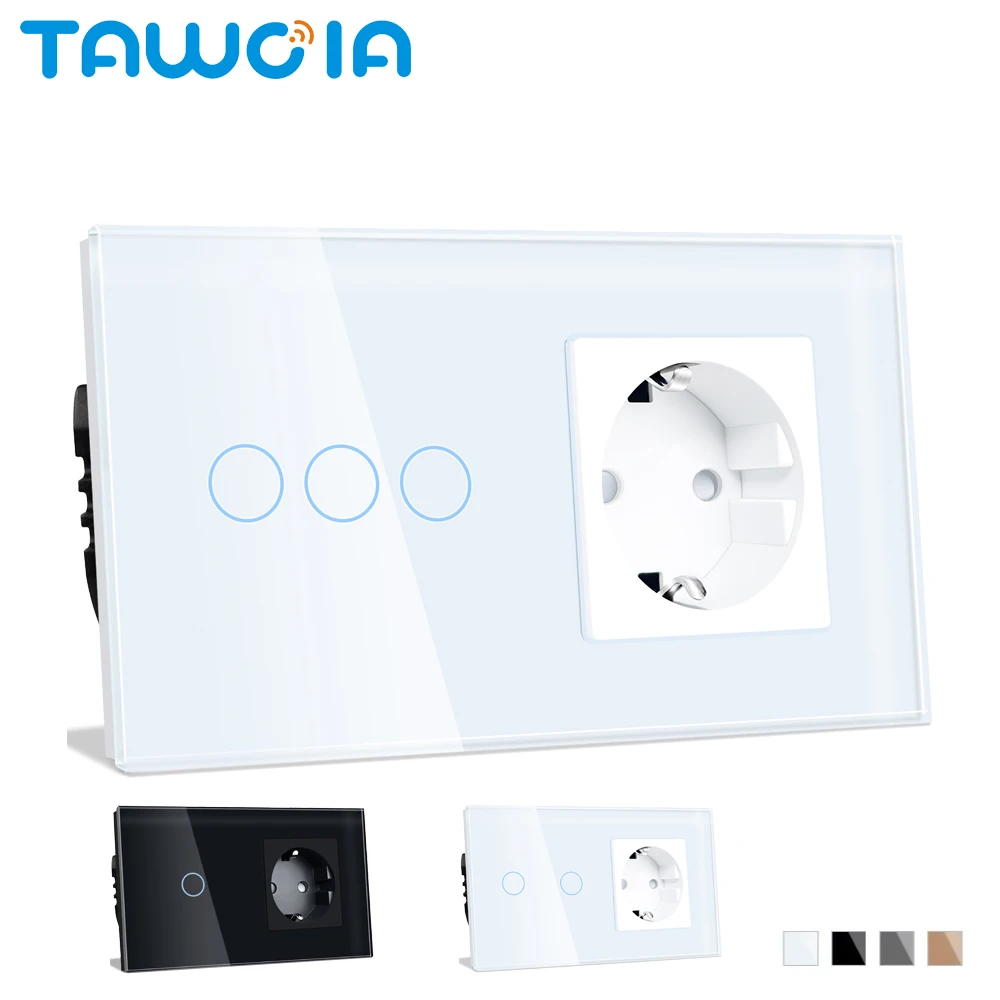 TAWOIA White EU Electrical Socket With Switch Home Wall Switches 1/2/3/4 Gang 1/2 Way Backlight Glass Panel USB Wall Sockets
TAWOIA White EU Electrical Socket With Switch Home Wall Switches 1/2/3/4 Gang 1/2 Way Backlight Glass Panel USB Wall Sockets